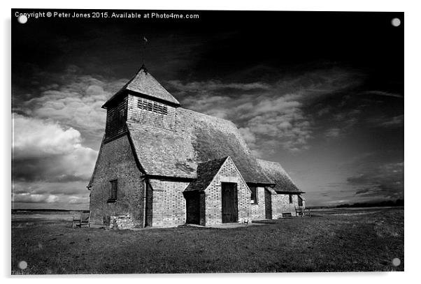 St Thomas a Becket Church, Fairfield, Romney Marsh Acrylic by Peter Jones