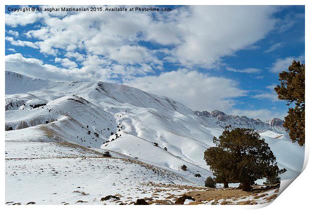 Winter beauty on mountain , Print by Ali asghar Mazinanian