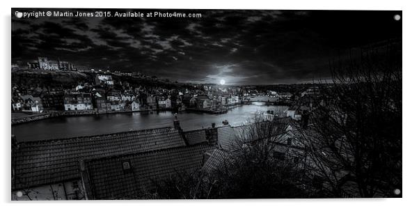 Full Moon Over Whitby  Acrylic by K7 Photography