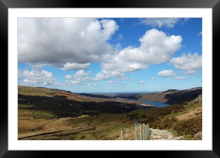  A view from the path way up to mount snowdon wale Framed Mounted Print by pristine_ images