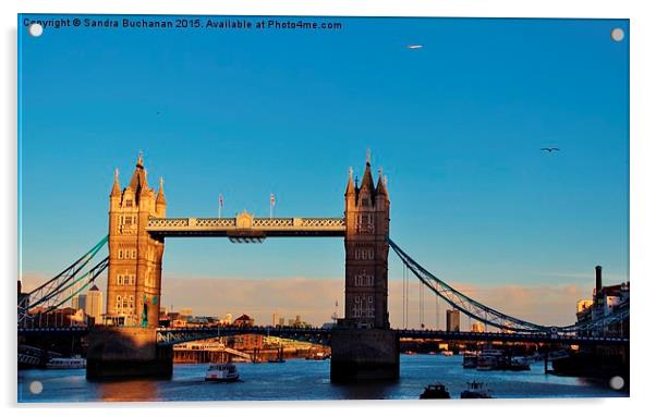  Blue Skys Over Tower Bridge Acrylic by Sandra Buchanan