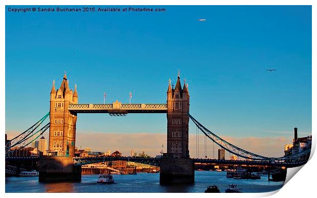  Blue Skys Over Tower Bridge Print by Sandra Buchanan