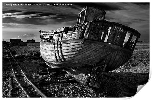  Abandoned Fishing Boat at Dungeness. Print by Peter Jones