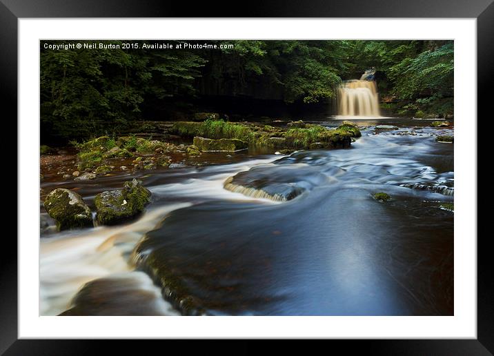 West Burton falls, Yorkshire Dales NP  Framed Mounted Print by Neil Burton