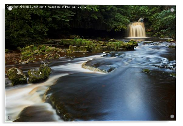 West Burton falls, Yorkshire Dales NP  Acrylic by Neil Burton