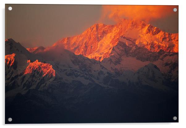 Mt Kangchenjunga (The Himalayan Range) Acrylic by Satya Adt