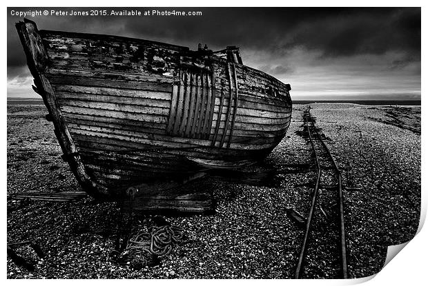 A Fishing Boat at the end of it's useful life.  Print by Peter Jones