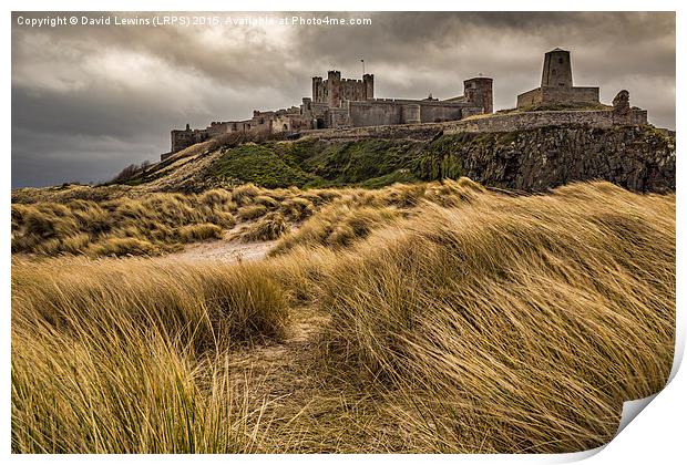 Bamburgh Castle - Northumberland Print by David Lewins (LRPS)