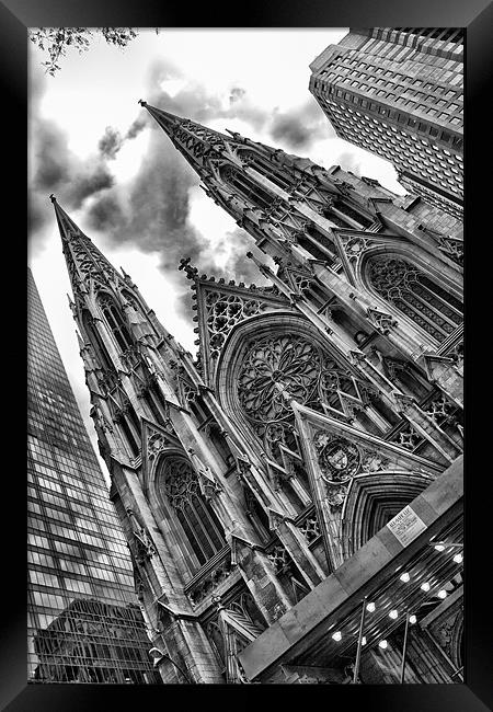 St Patricks Cathedral in Black and White Framed Print by Simon Gladwin