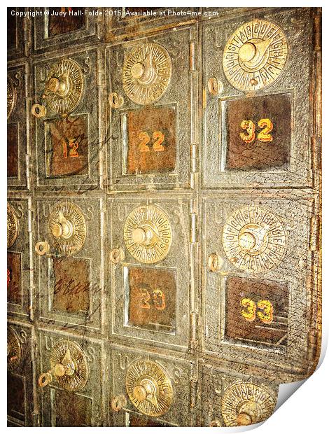 Vintage Post Office Boxes Print by Judy Hall-Folde