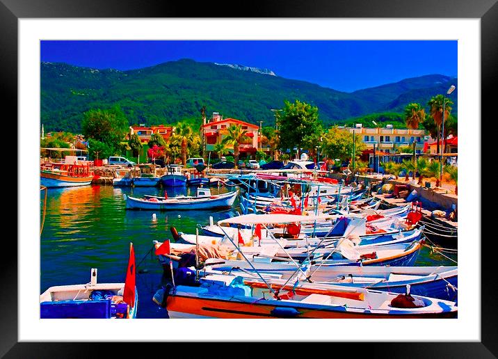 small fishing boats in harbour Framed Mounted Print by ken biggs