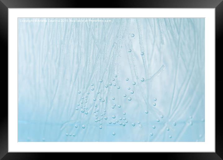Blue water air bubbles closeup Framed Mounted Print by Arletta Cwalina