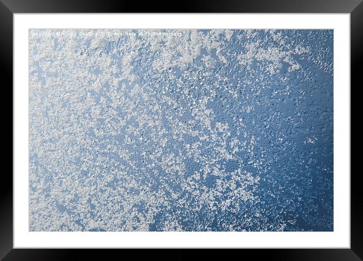 Snow and water condensation texture Framed Mounted Print by Arletta Cwalina