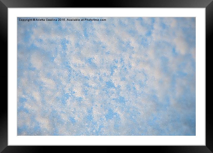Melting snow and water texture Framed Mounted Print by Arletta Cwalina