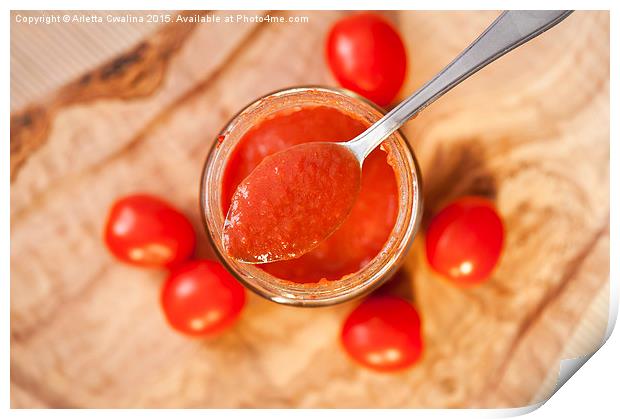 Red homemade tomato ketchup Print by Arletta Cwalina