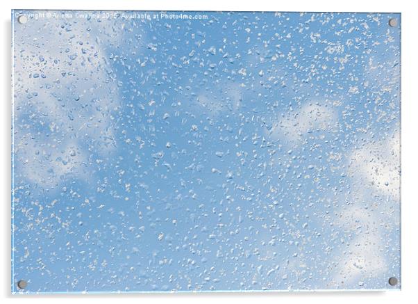 Melting snow drops blue sky Acrylic by Arletta Cwalina