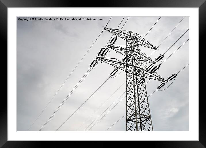 power grid pylon wires Framed Mounted Print by Arletta Cwalina