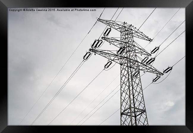 power grid pylon wires Framed Print by Arletta Cwalina