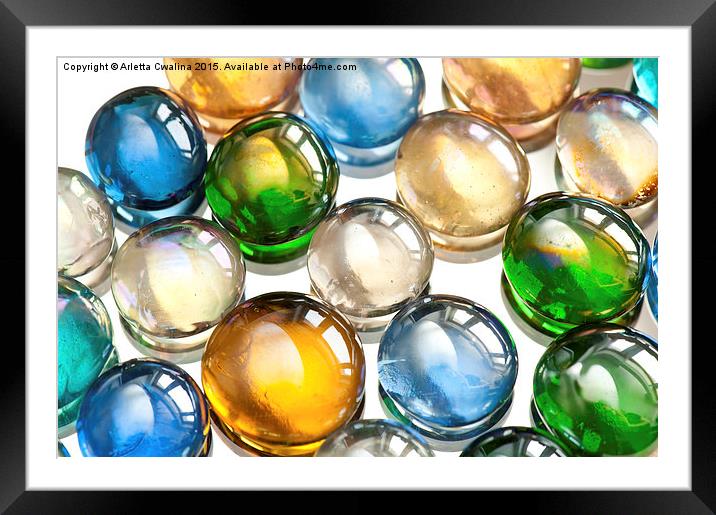 Glass balls marbles abstract Framed Mounted Print by Arletta Cwalina