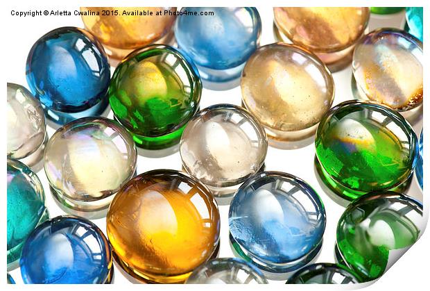 Glass balls marbles abstract Print by Arletta Cwalina