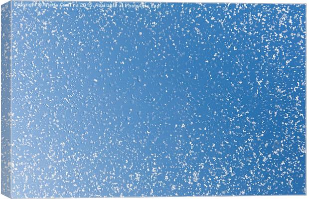 Melting snow spots blue sky Canvas Print by Arletta Cwalina