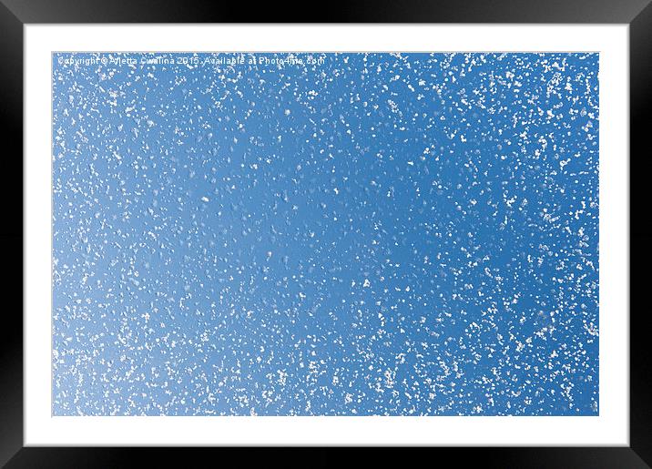 Melting snow spots blue sky Framed Mounted Print by Arletta Cwalina