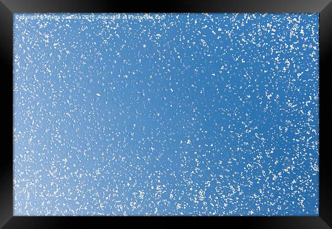 Melting snow spots blue sky Framed Print by Arletta Cwalina