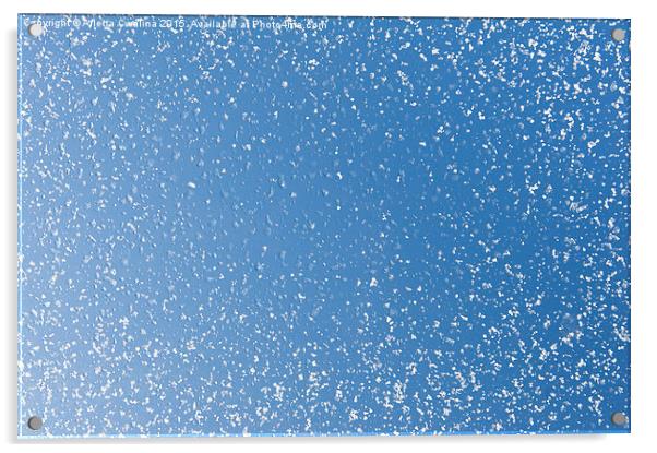 Melting snow spots blue sky Acrylic by Arletta Cwalina