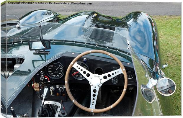  Jaguar D Type Cockpit Canvas Print by Adrian Beese