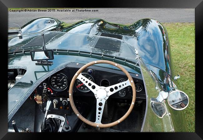  Jaguar D Type Cockpit Framed Print by Adrian Beese
