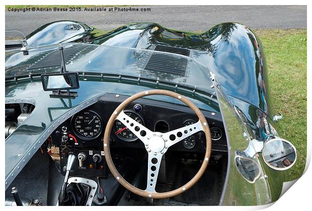  Jaguar D Type Cockpit Print by Adrian Beese