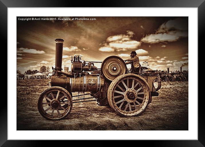  Jem General Purpose Engine in sepia Framed Mounted Print by Avril Harris