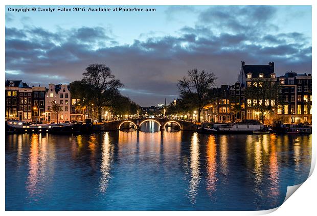  Amsterdam at Night Print by Carolyn Eaton