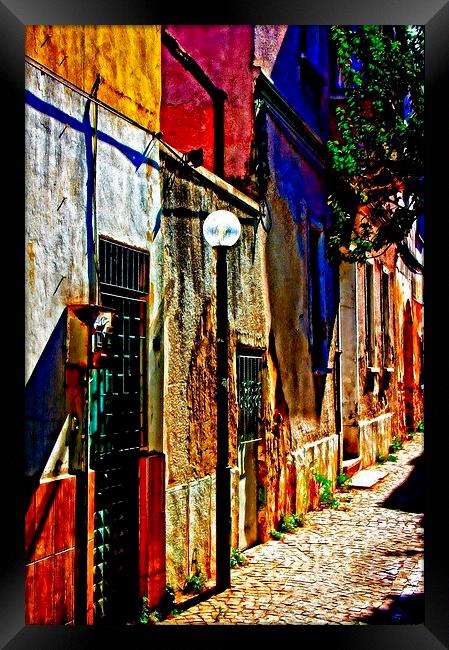 Turkish village street scene Framed Print by ken biggs