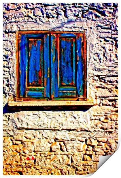 wooden window shutters Print by ken biggs