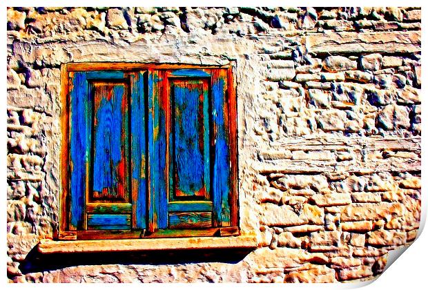 wooden window shutters Print by ken biggs