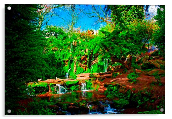 fairy glen in sefton park liverpool Acrylic by ken biggs