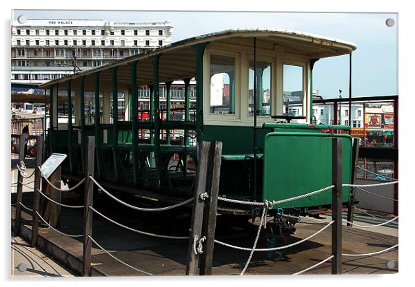 VINTAGE TRAIN AT SOUTHEND PIER Acrylic by Ray Bacon LRPS CPAGB