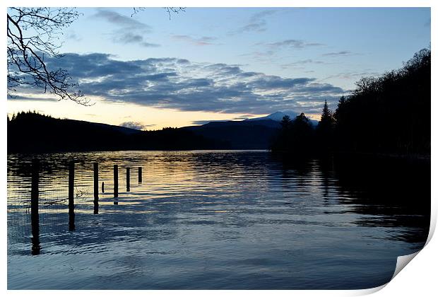  Dusk on Loch Ard Print by Paul Collis