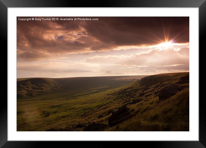 Marsden Moor Sunset Framed Mounted Print by Gary Turner