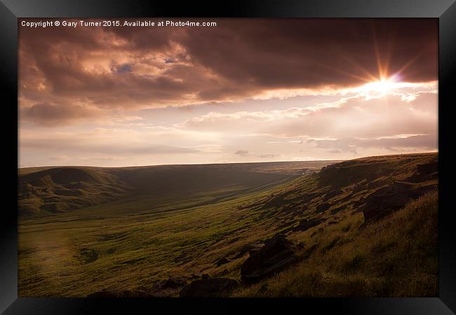  Marsden Moor Sunset Framed Print by Gary Turner