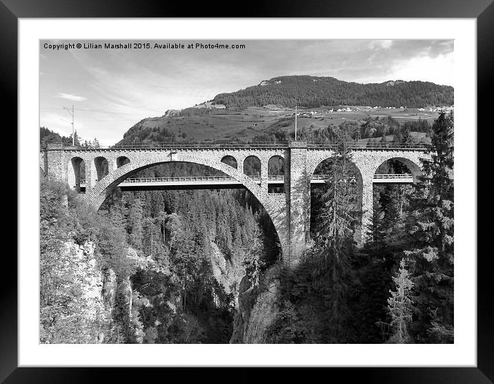 Soliser Viaduct.  Framed Mounted Print by Lilian Marshall