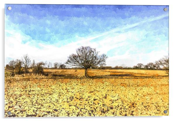 The Farm Tree Acrylic by David Pyatt