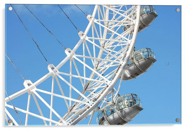  London Eye View in the Busy Sky's of London Acrylic by pristine_ images