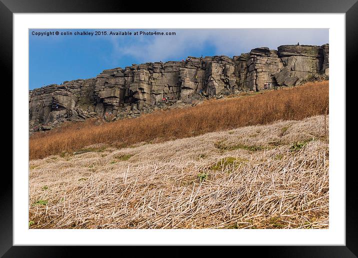 Stanage Edge in the Peak District Framed Mounted Print by colin chalkley