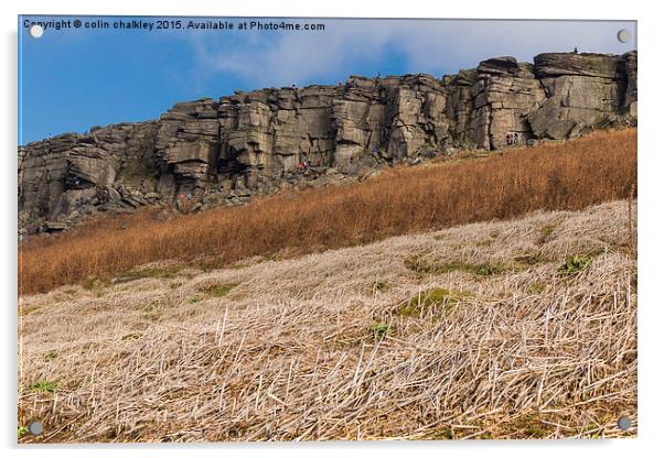 Stanage Edge in the Peak District Acrylic by colin chalkley