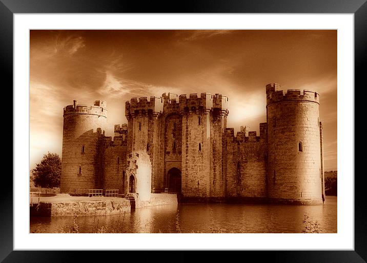  Bodiam Castle Sepia  Framed Mounted Print by pristine_ images