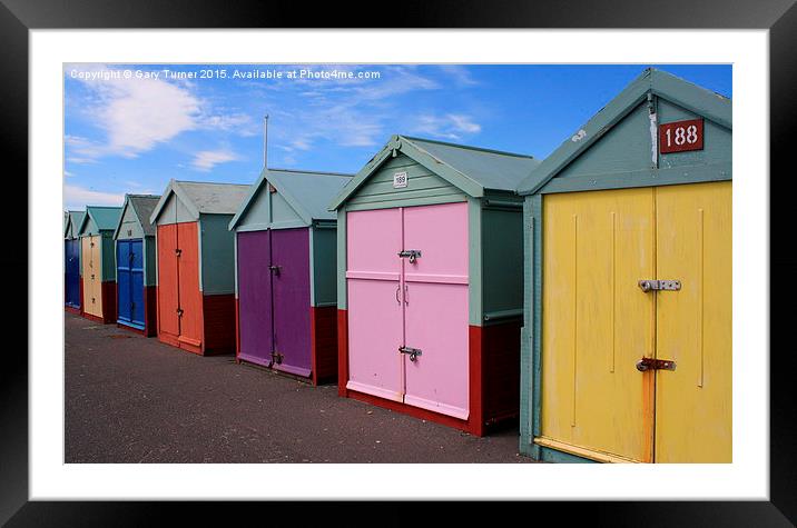 Beach Huts Framed Mounted Print by Gary Turner