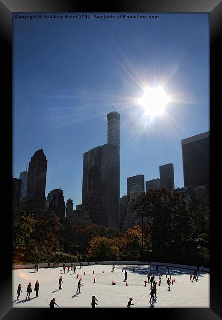 Central Park ice rink Framed Print by Matthew Bates