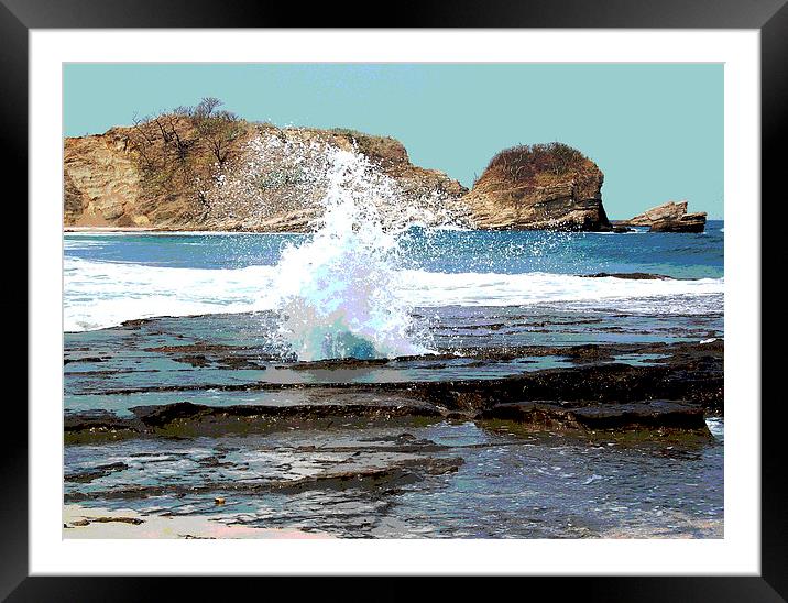 Blowhole at Playa Pelada Framed Mounted Print by james balzano, jr.